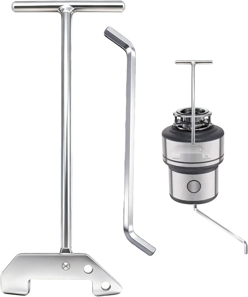 FullMayPro Garbage Disposer Unjamming Wrench/WRN-00 Garbage Disposal Wrench Tool for Dislodge Jams or Clutter From Above The Sink,Compatible with All Waste King and SinkErator/Moen garbage disposals（Silver Kit） - Image 1